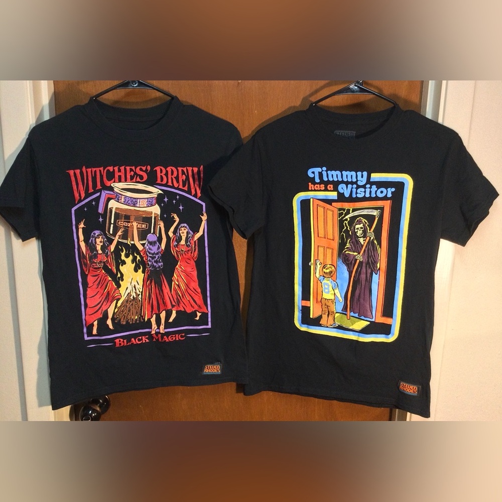 Steven Rhodes Timmy Has A Visitor Reaper & Witches Brew Black Magic T-shirt Sz S
